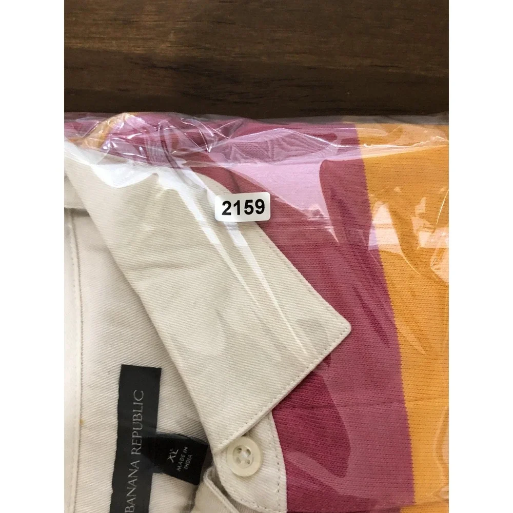 Banana Republic Polo Shirt Mens XL Tall Multicolor NWT Rugby Stripe